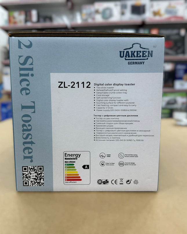 Uakeen Digital Color Diplay Toaster ZL-2112