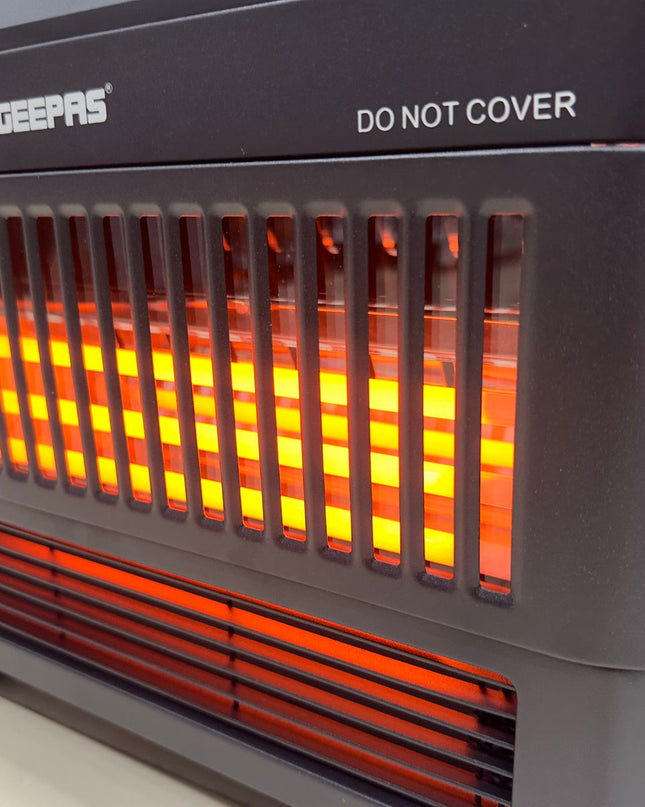 Geepas Quartz Tube Log Flame Effect Electric Heater 28580