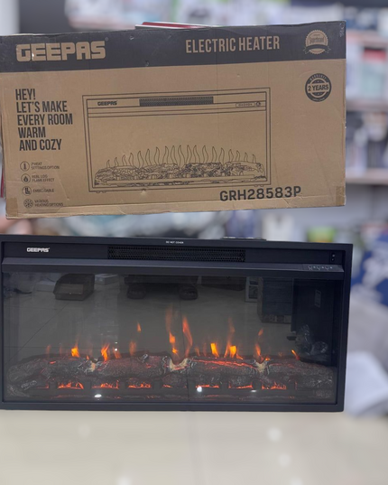 Geepas Real Log Flame Effect Electric Heater 28583