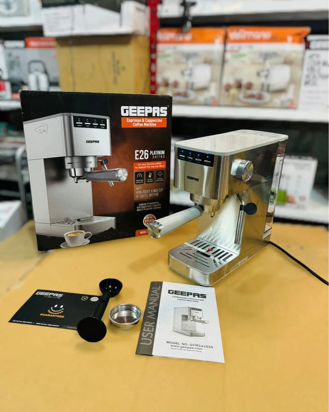 GEEPAS 1450W Espresso & cappuccino Coffee Machine-1415