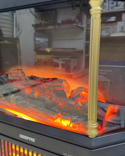 Geepas Quartz Tube Log Flame Effect Electric Heater 28580