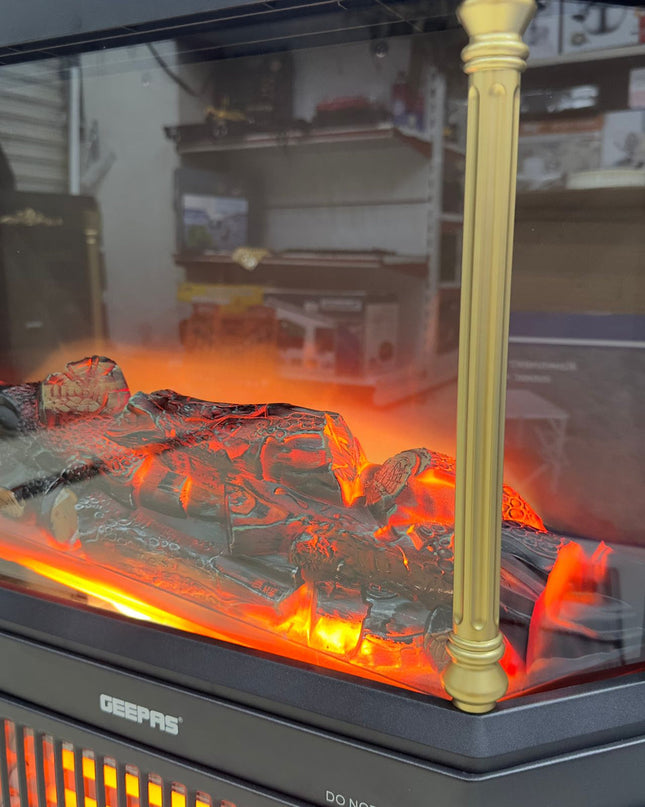 Geepas Quartz Tube Log Flame Effect Electric Heater 28580