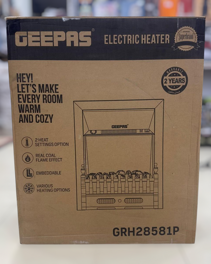 Geepas Coal Flame Effect Electric Heater 28581