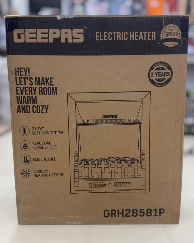 Geepas Coal Flame Effect Electric Heater 28581
